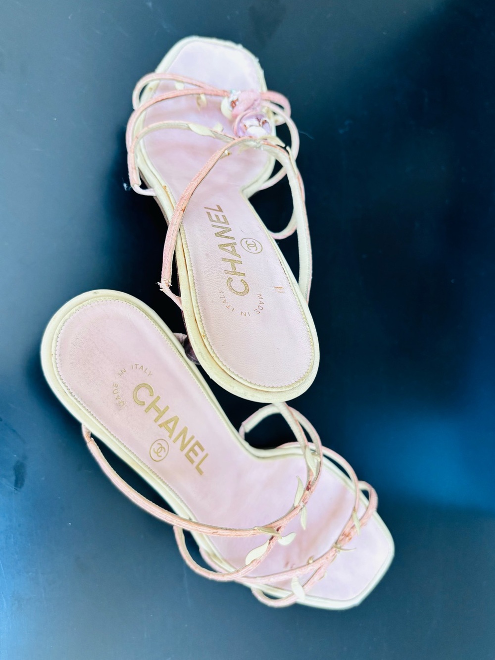 CHANEL Pink Strappy Kitten Heel Sandals - Picture 3 of 5